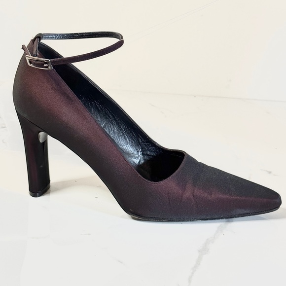 Enzo Angiolini Pump 10N Ankle Strap Pointy Toe Fabric - Picture 3 of 10